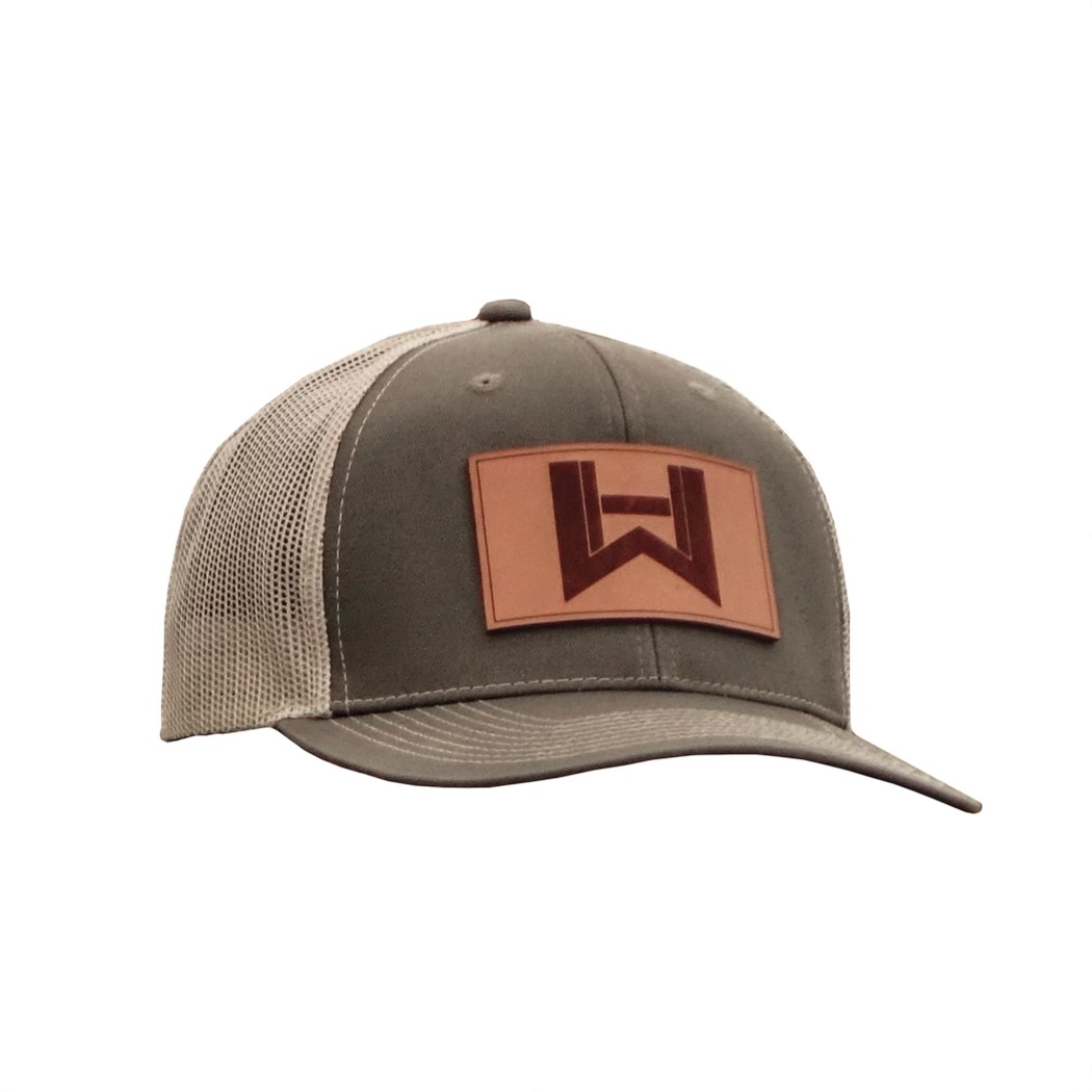 Olive Meshback Leather Patch Hat
