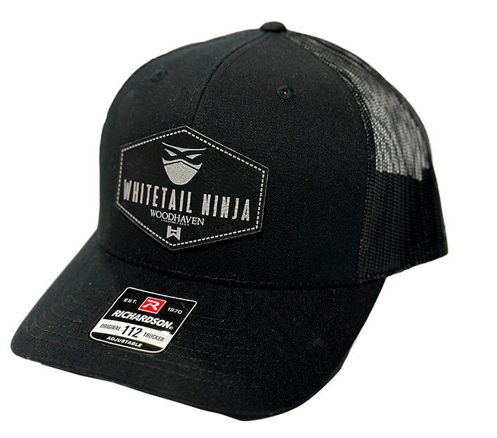 Black Whitetail Ninja Leather Patch Hat